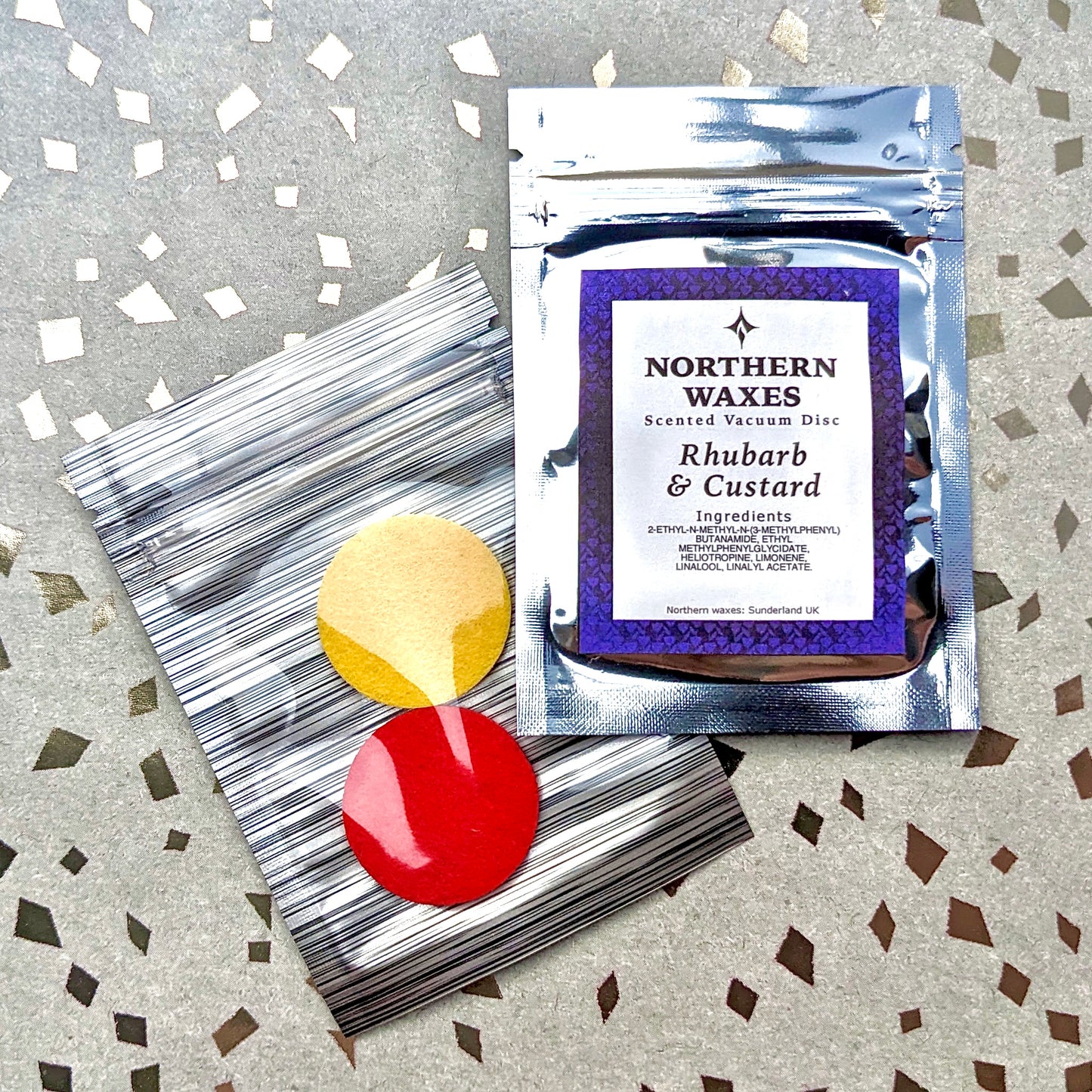 Rhubarb & Custard scented vacuum discs by northernwaxes