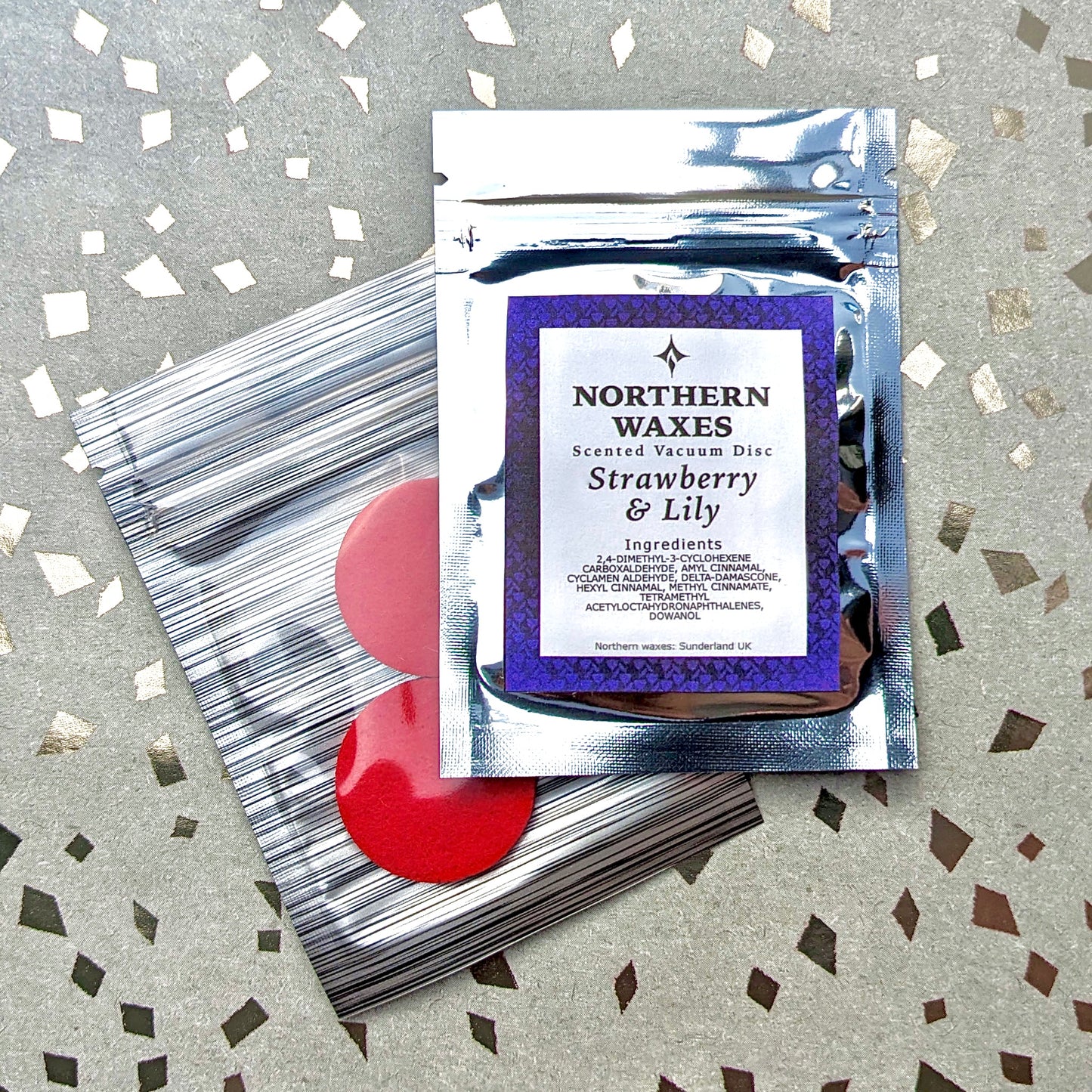 Strawberry and Lily scented vacuum discs by northernwaxes