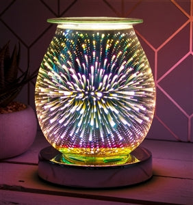 Touch Sensitive Aroma Lamp Fireworks (Silver Base) 18cm
